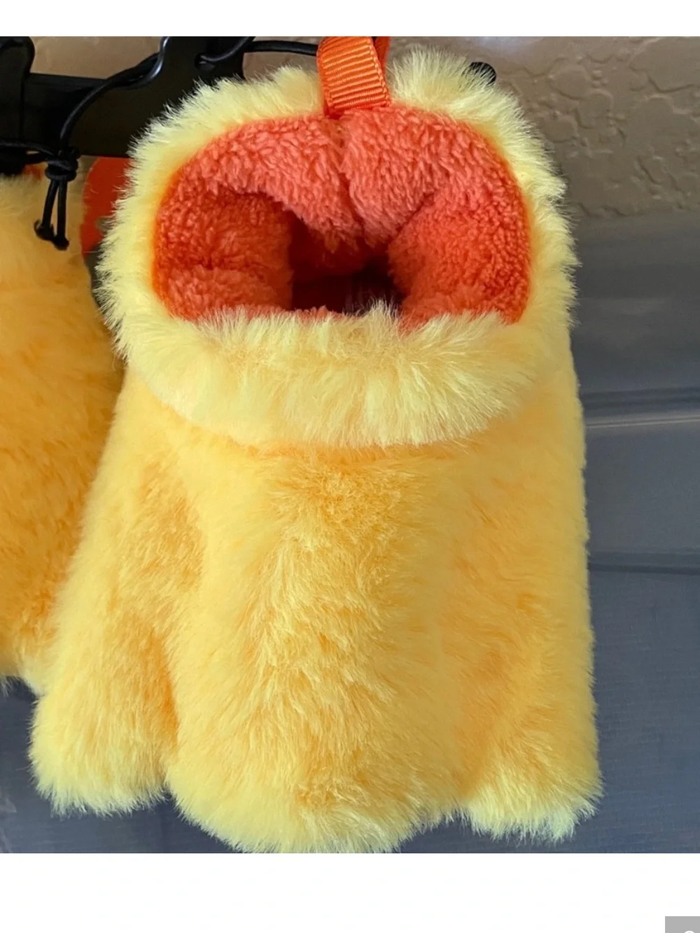 NWT~wonder nation Yellow & Orange SZ 3-6 M Fuzzy Baby Duck Feet 👣 Slippers NeW